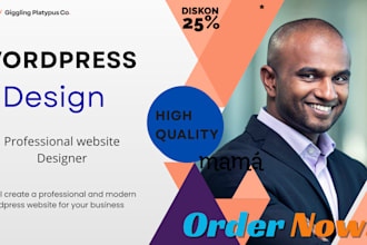 design a modern, professional, wordpress website