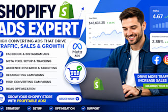 launch high converting shopify ads campaign for more sales