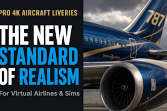 design a custom airplane livery for msfs flight simulator in 24 hours
