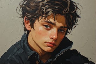 paint custom digital oil painting portrait from photo