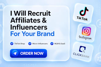 recruit real affiliates and influencers for your affiliate program business