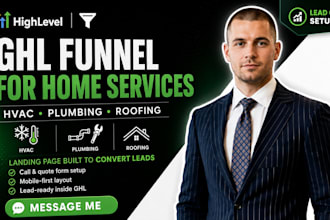 build  gohighlevel landing page ghl funnel hvac plumbing roofing expert