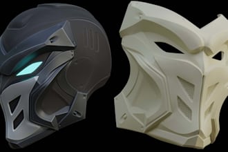 do 3d cosplay creation 3d armor model 3d helmet sculpt led helmet for 3d model