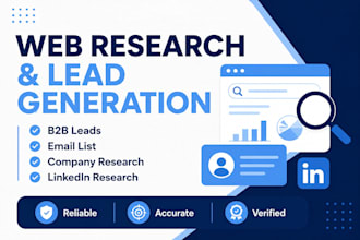 web research, lead generation and prospect list building