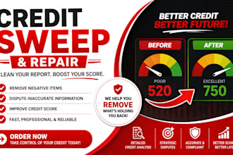 expert credit sweep and repair your credit report score remove negative items