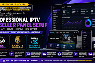 generate reseller panel with trex, lion ott, dream4k with full technical support