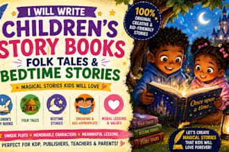 write children story book, folk tales, bedtime story