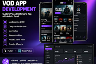 develop a custom ott vod streaming app with admin panel