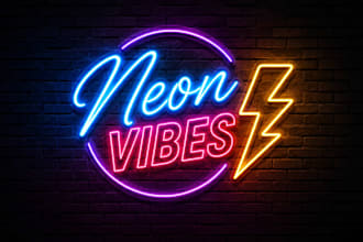 design neon logo and custom neon signs with animation