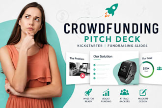 design crowdfunding pitch deck, kickstarter presentation, fundraising slides