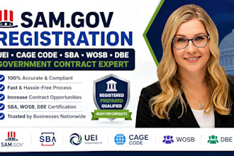 do sam gov registration, uei, cage code, sba, wosb, dbe, government contract