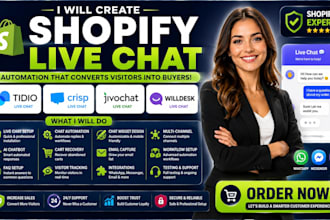 create shopify live chat automation with todio crisp jivo willdesk