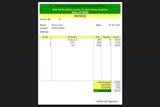 create a professional automated excel invoice template