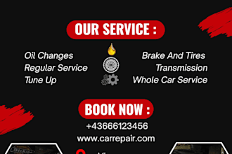 design a professional auto repair shop flyer in canva