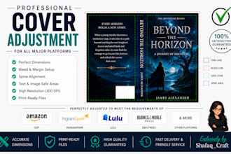fix rejected book covers for KDP, lulu and ingramspark with rapid delivery