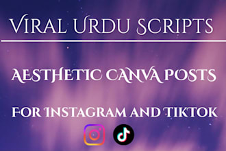 write urdu scripts and design canva posts for instagram