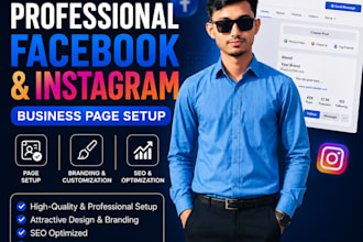 create professional facebook, instagram business page setup