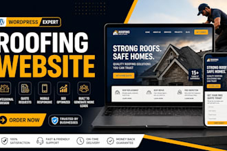 design a professional roofing company website in wordpress