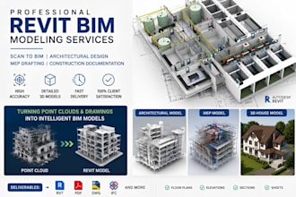 create revit bim model from point cloud scan to bim mep drafting quantity takeof