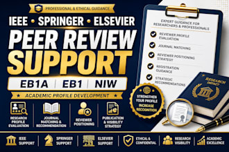 provide ieee springer elsevier peer review invite for eb1a, eb1, niw