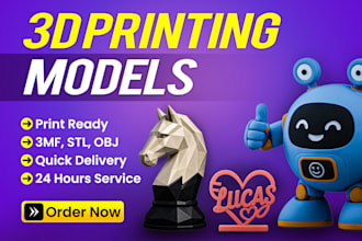 do 3d modeling, rendering and make stl file for 3d printing