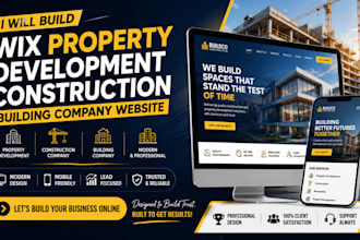 build wix property development construction building company website