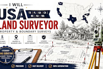 usa tx fl ga ca nc nj wg land surveyor property and boundary surveys