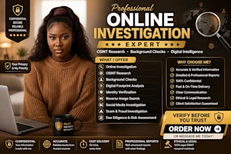 do online investigation, osint, background check and internet research