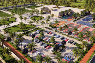 design 3d padel, tennis, pickleball courts, basketball courts and gyms