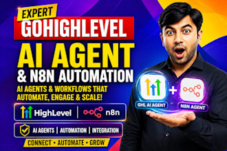 build gohighlevel ghl ai automation, n8n workflow, and ai agent setup with API