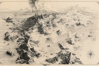 make a fantasy map illustration