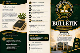 design a professional church bulletin and newsletter