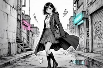do anime manga illustration, manga comic page