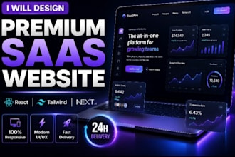 design a futuristic ai startup website and saas landing page