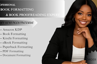 be your expert book formatter for amazon kdp book formatting, kindle and ebook