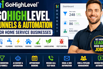 build gohighlevel hvac plumbing and contractor lead funnels with automation