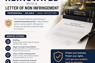 reinstate your amazon listing with attorney letter of non infringement