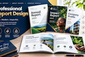 design a professional annual report, impact report, company profile