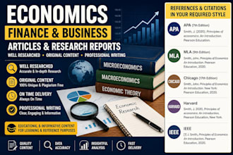 write economics finance and business articles and research reports