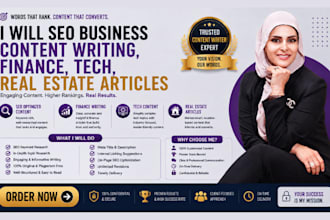 seo business content writing, finance, tech, real estate articles