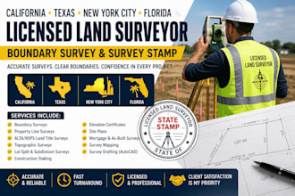 california tx new york city fl stamp land surveyor boundary survey
