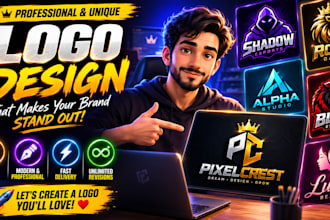 design a modern gaming logo and brand identity