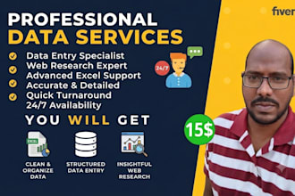 do accurate data entry, web research, data cleaning and excel work