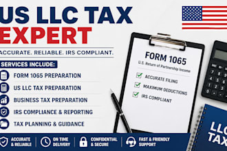 handle US llc taxes, business tax preparation, form 1065 and irs compliance