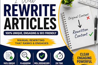rewrite articles professionally and manually