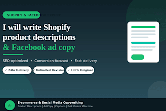 write seo product descriptions for shopify and facebook ads