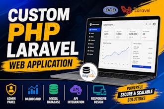 develop a custom PHP  laravel web application with admin panel and database