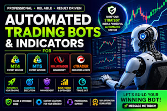 create automated trading bots and indicators for mt4, mt5, ninjatrader, ctrader
