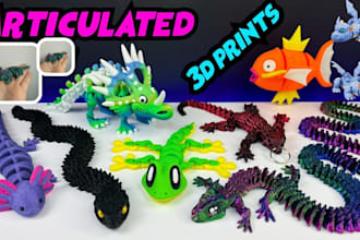 sculpt 3d articulated model, 3d flexi toy, bjd articulated doll for 3d printing