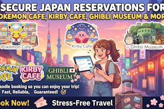 secure japan reservations for pokemon cafe, kirby cafe, ghibli museum and more